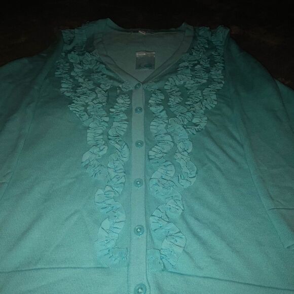 Isaac Mizrahi embellished 3/4 sleeve sweater - Picture 6 of 13